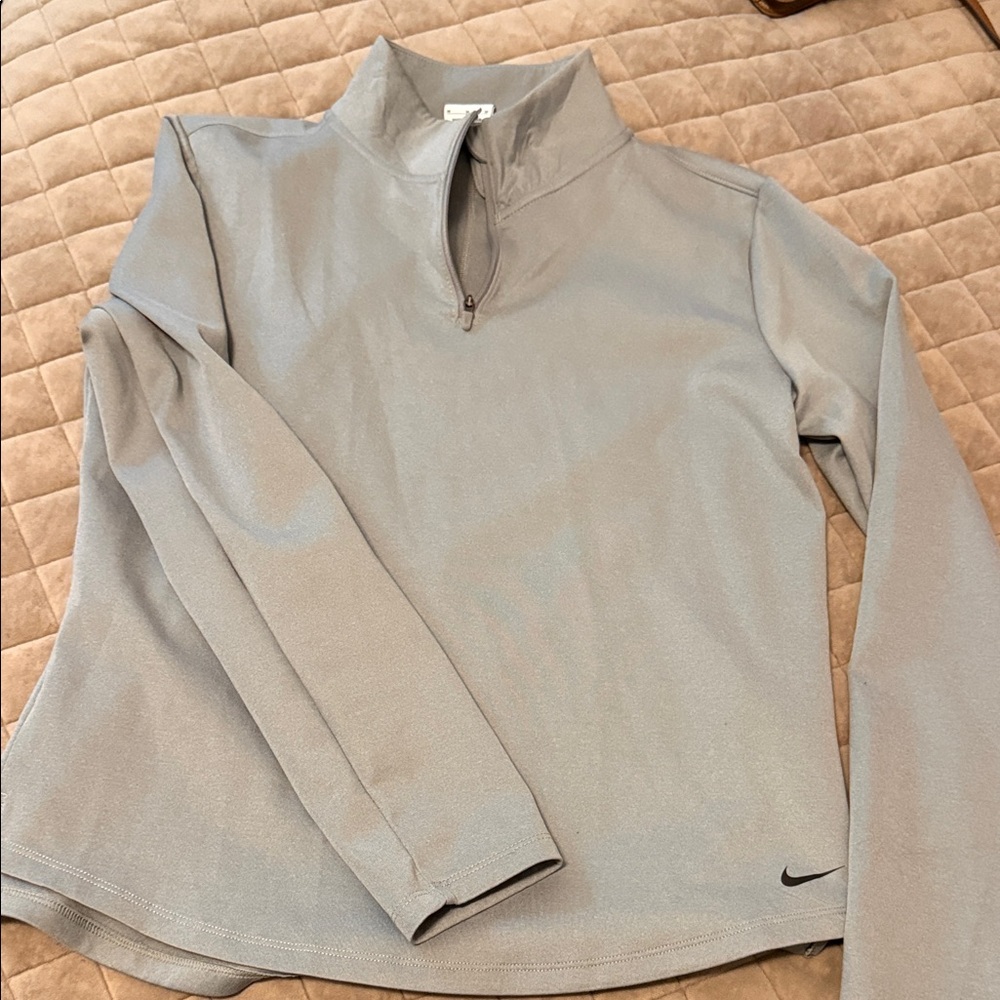 Nike Light Gray Quarter-Zip Top